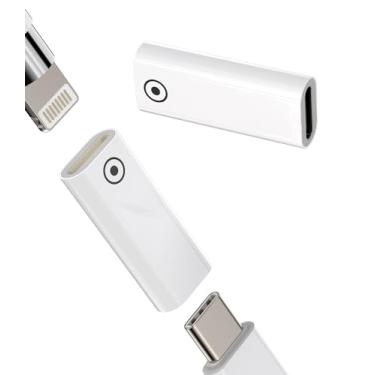Imagem de Carregador USB C fêmea para Lightning fêmea para Apple Pencil Dongle (pacote com 2) 1ª geração de acessórios adaptador de carregador de caneta conector Ipencil tipo C Thunderbolt 3 4 conversor de