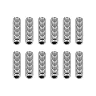 Imagem de DIAO79NI Parafusos de altura de sela de aço inoxidável Pro UNC #4-40 x 3/20 cm para ponte de baixo de guitarra elétrica americana (cromada)