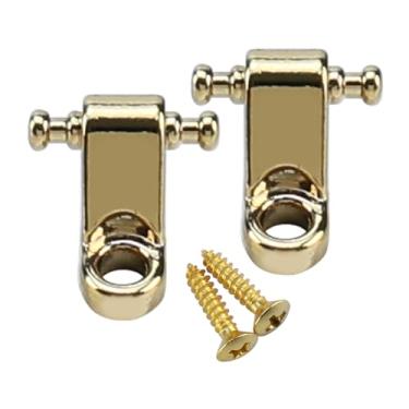 Imagem de OVSAL 2 peças de retentor de cordas para guitarra elétrica, guia de cordas de liga de zinco, árvores compatíveis com Tele Telecaster Start peças de reposição de cordas de guitarra elétrica douradas