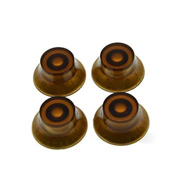 Imagem de Dopro 4 maçanetas de sino de guitarra LP âmbar para Epi Les Paul/Importação de baixo com potes divididos grossos de 5,8 mm