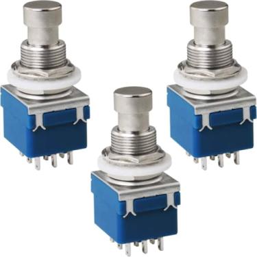 Imagem de WHYHKJ Pedal de pedal 3PDT para guitarra 3PDT azul 9 pinos interruptor de metal para efeitos de guitarra Pedal amplificador eletrônico harmônica equipamento musical