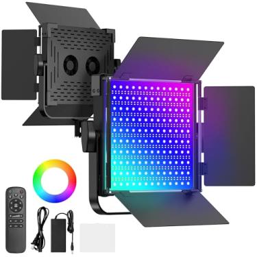 Imagem de Anautin Kit De Iluminação Fotográfica Rgb, Luzes Estúdio Led Bicolor 50 W, 2300 K A 8500 K, Cri 97+, 27 Efeitos Luz Vídeo Para Filmagem, Gravação Fotos, Palco, Streaming No Tiktok (2)