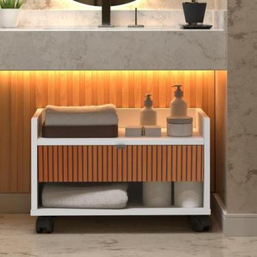 Imagem de Armário Para Banheiro Uma Gaveta e Um Nicho Amplo Prisma - JM3 Móveis 