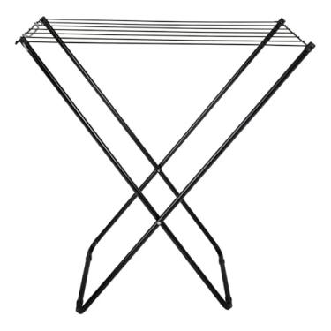 Imagem de Varal De Chão Com Abas Dobrável Secador De Roupas Preto