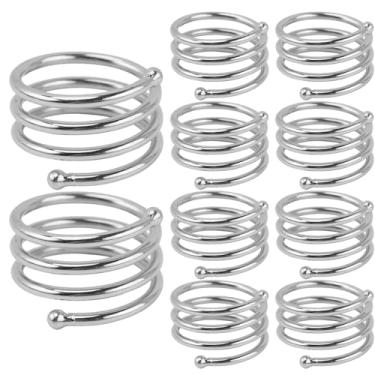 Imagem de Rrlihjgu Anéis para Guardanapos a Granel,Anéis para Guardanapos de Tecido - 10 Peças Porta-Toalhas De Metal Prateado | Casa Formal Casual Jantar Casamento Mesa Feriado Decoração Reuniões