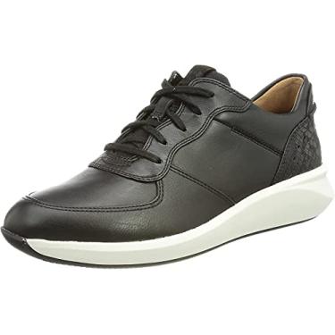 Imagem de Clarks Un Rio Sprint Black Leather/Snake Combi 6 M