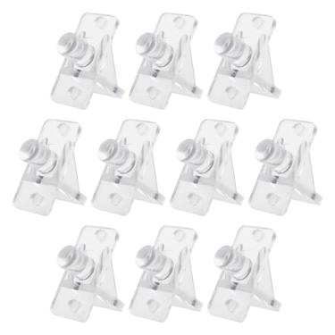 Imagem de CChiai 10 peças de pregos de suporte de prateleira, clipes de armário de plástico transparente de 1/10.2 cm para proteger estantes de livros, guarda-roupas, despensas e alfinetes de suporte de móveis