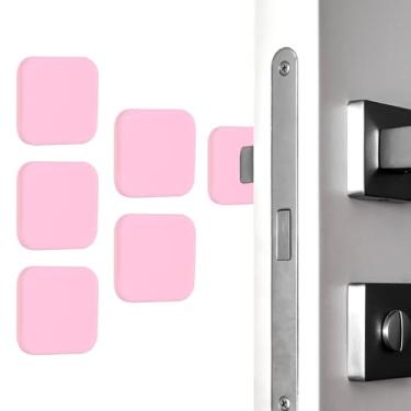 Imagem de PATIKIL 5 peças de protetor de parede para maçanetas de porta, 4,6 cm, tampas quadradas de silicone, alça autoadesiva, almofada amortecedora, protetor de parede silencioso para geladeira, casa