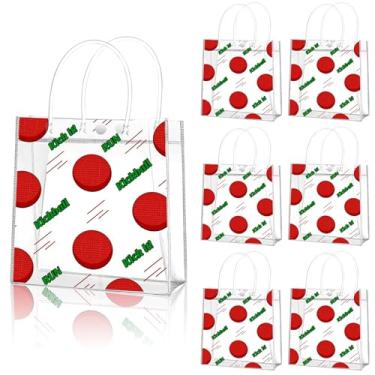 Imagem de Locmeo 24 peças de bolsa transparente Kickball com alças Kickball Snack Treat Bags Sports Themed Game Tournament Supplies Presentes de aniversário, lembrancinhas de festa, 20 x 20 x 8 cm