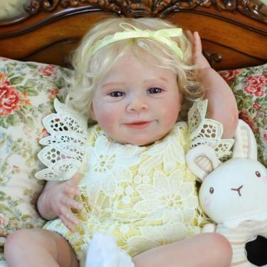 Imagem de Boneca Reborn Baby Doll SCOM Reborn realista de 45 cm com roupas de pr