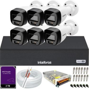 Imagem de Kit Intelbras 6 Câmeras Segurança VHD 3220b áudio Full Color 1080p Dvr