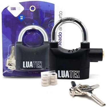 Imagem de Super Cadeado Alarme Sonoro Antifurto Moto Bike Casa 3 Chave - Luatek