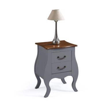 Imagem de Mesa de Cabeceira de Madeira Bombê Antique com 2 Gavetas - M51026 - Li