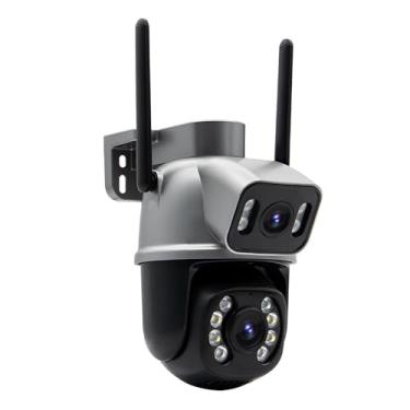 Imagem de Câmera de Segurança Wi-Fi Externa PTZ A28B 3MP+3MP com IA, Rastreamento Humano, Áudio Bidirecional, Visão Noturna Colorida, Lente 3.6mm, Prova d’Água