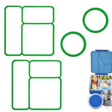 Imagem de Pacote com 4 juntas de vedação de tampa para OmieBox, substituição de vedação adequada para crianças Bento Box, feita de borracha de silicone segura para alimentos, acessórios essenciais para