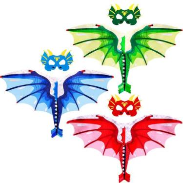 Imagem de Fantasia IROLEHOME Dragon Wings para crianças de Halloween de 3 a 9 an