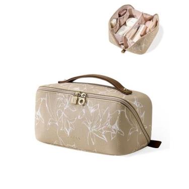 Imagem de Bolsa de cosméticos EACHY Travel Makeup Bag à prova d'água F-Brown