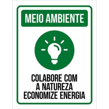 Imagem de Kit 5 Placas Meio Ambiente Colabore Natureza Energia