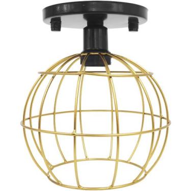Imagem de Lustre Teto Plafon Industrial Aramado Globo Retrô Luminária Sobrepor V