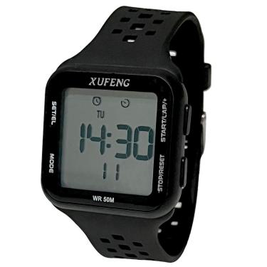 Imagem de Relógio Quadrado Masculino Digital Academia Resistente Água Esportivo Xufeng-Masculino