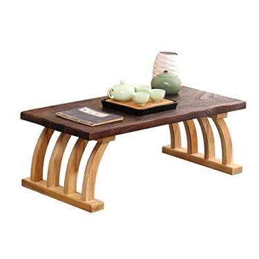 Imagem de Mesa de centro de design simples, mesa de café, mesa de estudo antiga, mesa de chá, usada no quarto, sala de estar, varanda, vaso de flores, prateleira, janela, mesa lateral minimalista para sala de