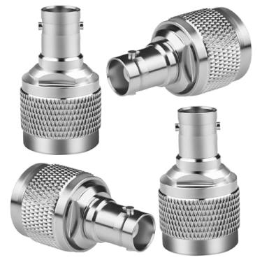 Imagem de Adaptador de conector N macho para BNC fêmea 4 peças tipo N para conector coaxial BNC 50 ohm adaptador conversor de antena conector para rádio walkie BNCUHF