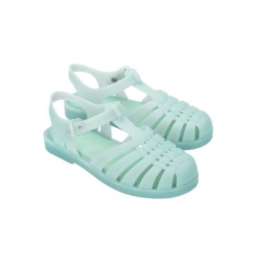 Imagem de Melissa Sandália feminina Possession Jelly – o sapato original Jelly, sandália de pescador com alça ajustável e fivela lateral, Verde claro, 37