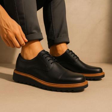 Imagem de Sapato Oxford Social Masculino Solado Tratorado Em Couro Eco Design Ar