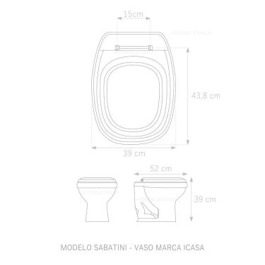 Imagem de Tampa Vaso Sabatini Cinza Escuro Tampa Vaso Icasa Mdf Cinza