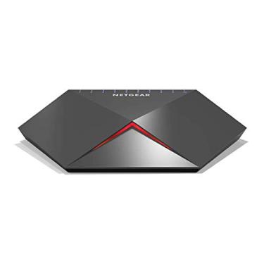 Imagem de Switch Gigabit Netgear Nighthawk Pro Gaming com 10 portas | Controle de Ping e Latência | Painel de jogos, 10 portas | 2 x uplinks (10 G), Preto, 10 Port