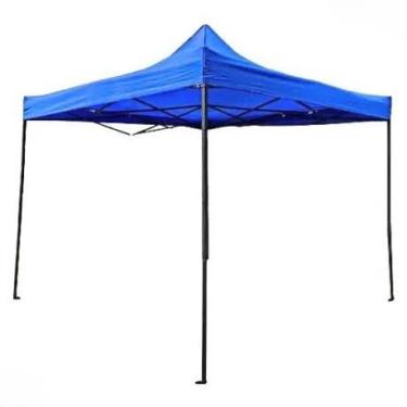Imagem de Tenda Gazebo Sanfonada 3x3 Articulada Reforçada, Barraca de Praia Retrátil com Bolsa, Gazebo Mor Impermeável Aço Carbono para Camping, Piscina e Jardim(Cód: 2003 - Azul)