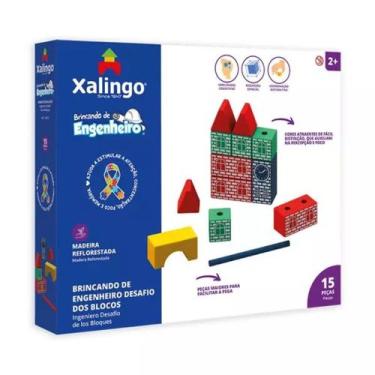 Imagem de Brincando de Engenheiro Desafio dos Blocos 15 Peças Xalingo