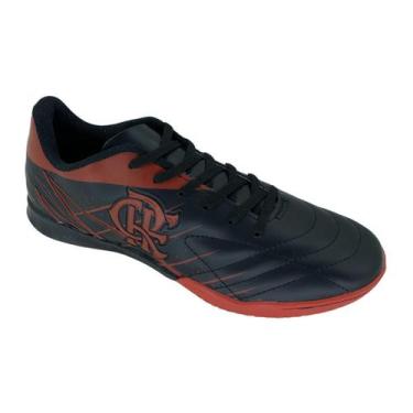 Imagem de Chuteira OXN Futsal Flamengo Avanti 3 - Adulto, Preto/Vermelho, 39