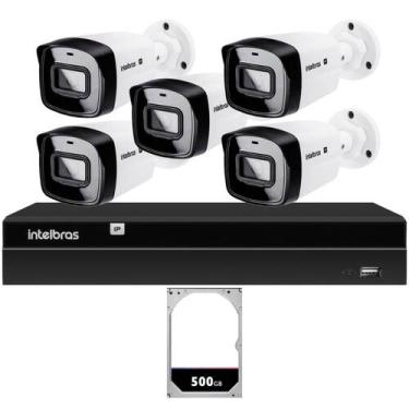 Imagem de Kit Nvr Intelbras Nvd 1408P Poe HD 500Gb 5 Câmeras Ip Full