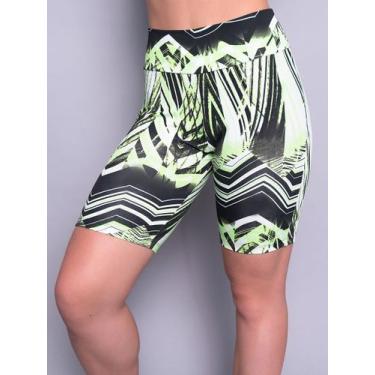 Imagem de Bermuda Suplex Estampada Fitness Feminina Academia Treino Malhar Cintu