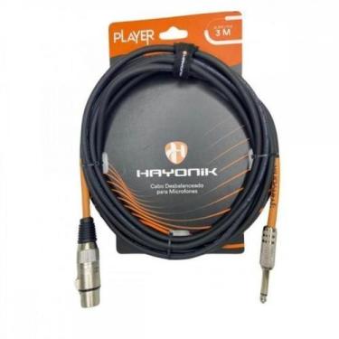 Imagem de Cabo Para Microfone Player Xlr(F) X P10 3M Preto Hayonik