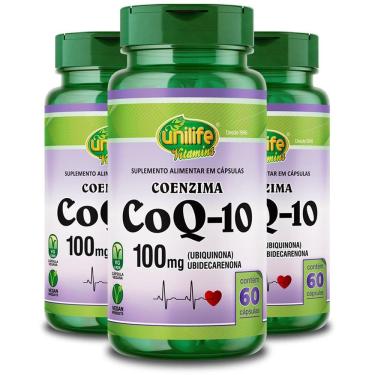 Imagem de Kit 3 Coenzima Co Q10 Unilife 60 Cápsulas