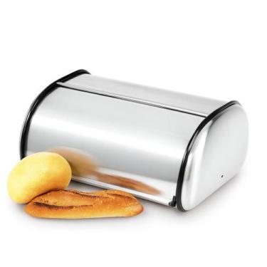 Imagem de Porta Pão Aço Inox Cesto Armazenamento Para Pães Organizador Cozinha -