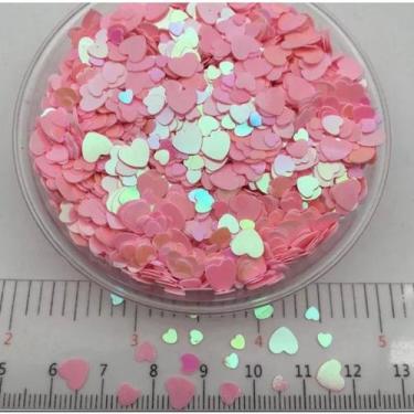 Imagem de Glitters Lantejoulas Coração Brilhantes pacote 2g - Happie Itens, Rosa
