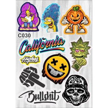 Imagem de Cartela De Adesivos - C030 - Carro - Moto - Caminhão - Bike - Stickers