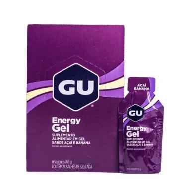 Imagem de Energy Gel Caixa Com 24 Saches De 32g Sabor Açai e Banana Gu