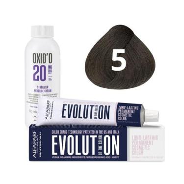 Imagem de Kit Alfaparf Evolution Of The Color 5 Castanho Claro 60ml + OX 20V 90m
