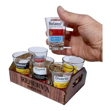Imagem de 3X Kit 6 Copos Shot Frases 60Ml Cachaça/Tequila/Licor/Pinga