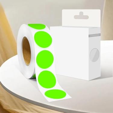 Imagem de Adesivo redondo de 2,5 cm com código de cores, 1000 adesivos de rolo de pontos, etiquetas de círculo verde fluorescente para escritório e casa