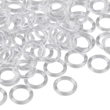 Imagem de 100 anéis de cortina romana transparente de 1,27 cm, anéis de plástico 13 mm para cortinas romanas e cafés, gancho circular, ferramentas de artesanato para persianas faça você mesmo, bolsa de mão para