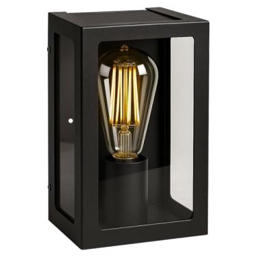 Imagem de Arandela Retro 5 Vidros Externa Luminária Vintage em Alumínio MF111 (Preto)