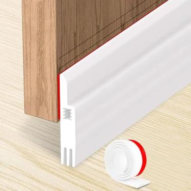 Imagem de Rolha de silicone para porta, 5 cm de largura x 99 cm de comprimento para remoção do clima da porta, rolha de borracha para vedação sob a porta, isolamento interno e externo, à prova de som e mantém