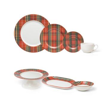 Imagem de Jogo Copa E Cia 22 Peças Aquarelle Natal Em Cerâmica Xadrez