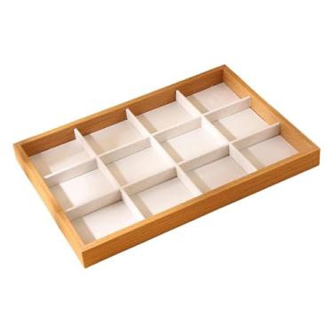 Imagem de Wzmzjy Bandeja Organizadora Retangular para Joias, Ideal para Exibir Objetos Decorativos E Presentes. Portátil E com Grande Capacidade de Armazenamento, Perf, Bege Branco