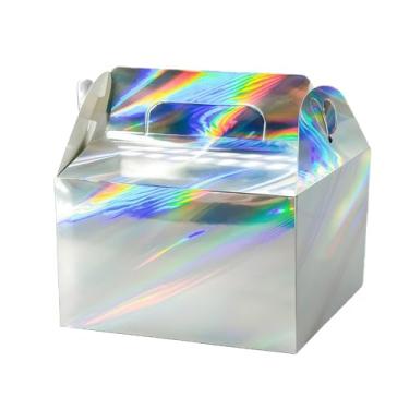 Imagem de Pacote com 24 caixas de guloseimas de doces, lancheiras, lembrancinhas, sacolas de presente de festa para aniversário, chá de bebê, volta às aulas, Páscoa, casamentos, recipientes de papelão com alça